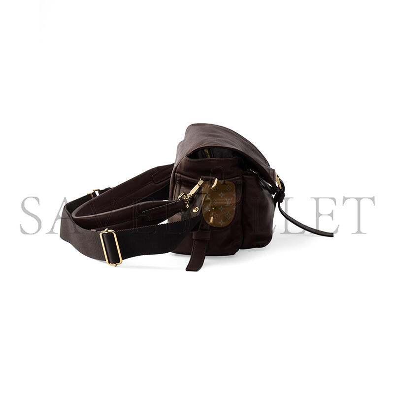 PRADA EXPLORE MEDIUM NAPPA LEATHER SHOULDER BAG WITH FLAP 1BD394 (30*14*10cm)